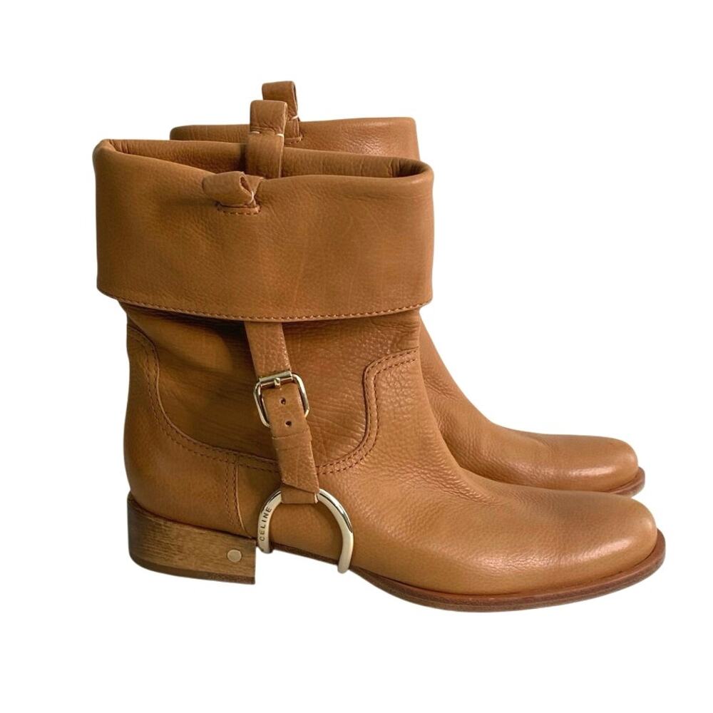 NWT CELINE Boho Equestrian Leather Buckle Boots MADE IN ITALY SIZE 10